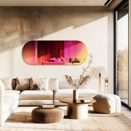 Artloge 120Cm Iridescent Oval Wall Mirror Colorful Aesthetic Accent Mirror Pub Bar - thumbnail 8