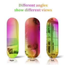 Artloge 120Cm Iridescent Oval Wall Mirror Colorful Aesthetic Accent Mirror Pub Bar - thumbnail 3