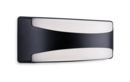 Luminosa Lighting Luminosa Santos Outdoor Integrated Led Flush Wall Light Rectangle Black Ip65