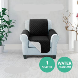 Black Sofa Cover - 1 Seat Armchair - thumbnail 1