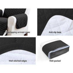 Black Sofa Cover - 1 Seat Armchair - thumbnail 3