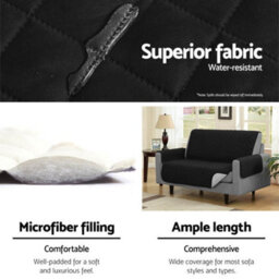 Black Sofa Cover - 1 Seat Armchair - thumbnail 4