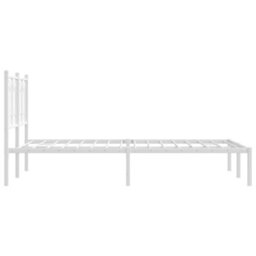 Berkfield Metal Bed Frame Without Mattress With Headboard White 120X190Cm - thumbnail 5