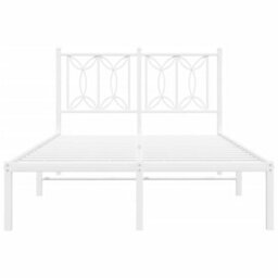 Berkfield Metal Bed Frame Without Mattress With Headboard White 120X190Cm - thumbnail 4
