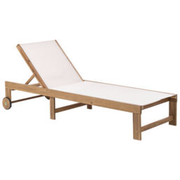 Beliani Sun Lounger Pedesina Reclining Acacia Wood Beige - thumbnail 6