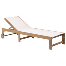 Beliani Sun Lounger Pedesina Reclining Acacia Wood Beige - thumbnail 5