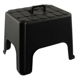 Pluto Packaging 2 X Built In Carry Handle Indoor Outdoor Non-Slip Black Stepping Stool Hardwearing & Strong - thumbnail 3