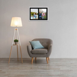 AK Frames 20X14 Light Grey Modern Multi Photo Frame With Black Mount - Holds 2 Apertures (2X) A4 Photos - thumbnail 3