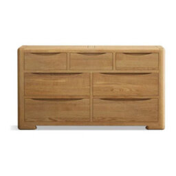 Furniture 48 Dereham Solid Oak Wide Chest Of Drawers - thumbnail 4