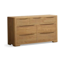 Furniture 48 Dereham Solid Oak Wide Chest Of Drawers - thumbnail 1
