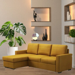 Tokio D Corner Sofa Bed With Storage Modern Reversible Design Comfortable Living Room Furniture Mustard - thumbnail 2