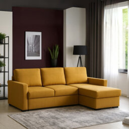 Tokio D Corner Sofa Bed With Storage Modern Reversible Design Comfortable Living Room Furniture Mustard - thumbnail 1