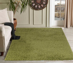 Desire Rugs Plain Living Room Shaggy Area Rugs Green 60X110 Cm - thumbnail 7