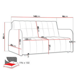 Viva Grand Iii Upholstered Sofa Bed With Sleeping Function Storage Compartment Wooden Legs Living Room 145Cm Capuccino - thumbnail 6