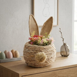 Garden Greatness Woven Faux Flowers Bunny Ears Basket - thumbnail 1