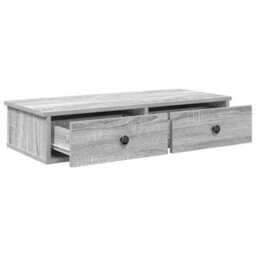 Berkfield Wall Shelf With Drawers Grey Sonoma 80X31X17 Cm Engineered Wood - thumbnail 7