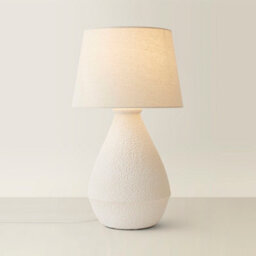 Valuelights Helena Natural Taper Shade Cream Speckled Ceramic Hand Finished Table Lamp