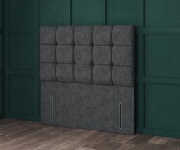 Comfy Deluxe 5Ft Pink Crushed Velvet Cube Headboard 54Inch Floorstanding With Fabric Buttons - thumbnail 1