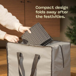 Christmas Village Faux Rattan Christmas Tree Skirt Black 65Cm Base Durable Snap Together Design Fits Tree Stands Up To 63Cm - thumbnail 7