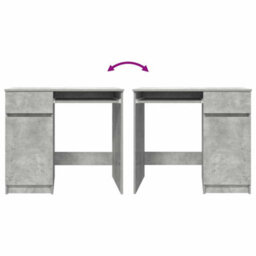 Berkfield Desk Concrete Grey 86X49X76 Cm Engineered Wood - thumbnail 9