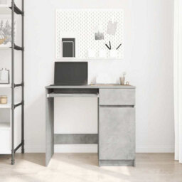 Berkfield Desk Concrete Grey 86X49X76 Cm Engineered Wood - thumbnail 3
