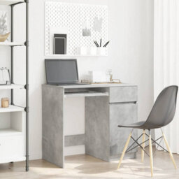 Berkfield Desk Concrete Grey 86X49X76 Cm Engineered Wood - thumbnail 1