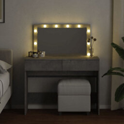 Berkfield Dressing Table With Led Concrete Grey 100X40X120 Cm - thumbnail 3