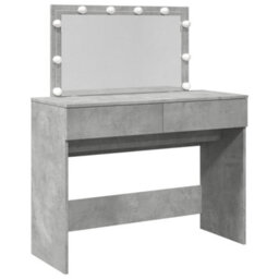 Berkfield Dressing Table With Led Concrete Grey 100X40X120 Cm - thumbnail 2
