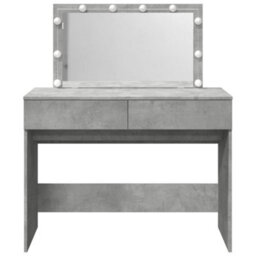 Berkfield Dressing Table With Led Concrete Grey 100X40X120 Cm - thumbnail 5