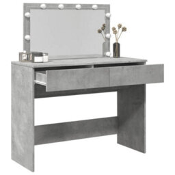 Berkfield Dressing Table With Led Concrete Grey 100X40X120 Cm - thumbnail 4