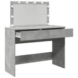 Berkfield Dressing Table With Led Concrete Grey 100X40X120 Cm - thumbnail 9