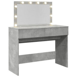 Berkfield Dressing Table With Led Concrete Grey 100X40X120 Cm - thumbnail 8
