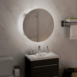 Vidaxl Bathroom Cabinet With Round Mirror&led White 40X40X17.5 Cm - thumbnail 3