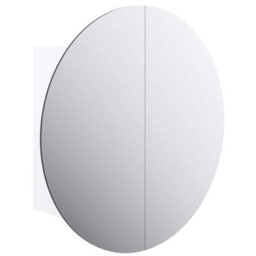 Vidaxl Bathroom Cabinet With Round Mirror&led White 40X40X17.5 Cm - thumbnail 2