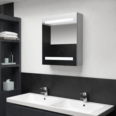 Berkfield Led Bathroom Mirror Cabinet Concrete Grey 50X14X60 Cm - image 1