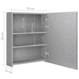 Berkfield Led Bathroom Mirror Cabinet Concrete Grey 50X14X60 Cm - thumbnail 8