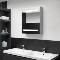 Berkfield Led Bathroom Mirror Cabinet Concrete Grey 50X14X60 Cm