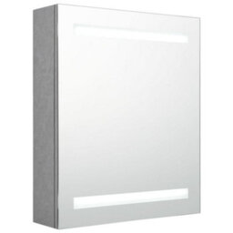 Berkfield Led Bathroom Mirror Cabinet Concrete Grey 50X14X60 Cm - thumbnail 2