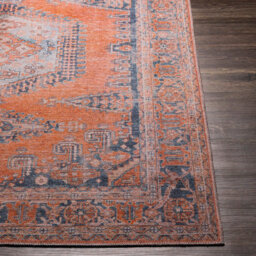 Livabliss Colin-Washable Orange Blue Brown Traditionnal Vintage Boho Living Dining Rug 80 X 220 Cm Easy Care, Non Shedding - thumbnail 5