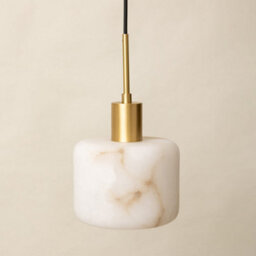 Brass bee Alabaster Pendant Light. Solid Brass Hanging Light. Satin Brass