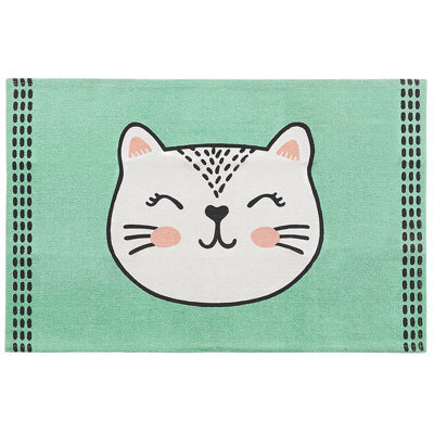 Beliani Kids Rug Howrah Light Green 60 X 90 Cm Cotton - image 1