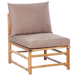 Beliani Garden Corner Sofa With Table 5 Seater Cerreto Bamboo Taupe Left Hand - thumbnail 5