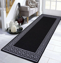 Smart Living Heavy Duty Machine Washable Runner For Hallway, Kitchen Non Slip Floor Mats, Door Mat 67Cm X 220Cm - Black Grey - thumbnail 2