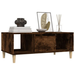 Berkfield Durable Coffee Table Smoked Oak 90X50X36,5 Cm Engineered Wood - thumbnail 4