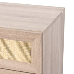 Swish Furniture Willow Oak & Real Rattan Chest Of 4 Drawers Bedroom Storage Furniture - thumbnail 7