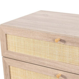 Swish Furniture Willow Oak & Real Rattan Chest Of 4 Drawers Bedroom Storage Furniture - thumbnail 8