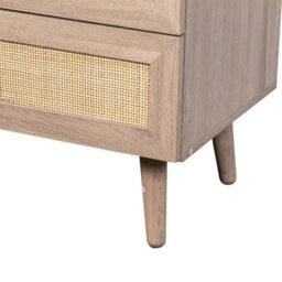 Swish Furniture Willow Oak & Real Rattan Chest Of 4 Drawers Bedroom Storage Furniture - thumbnail 9