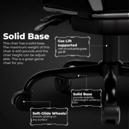 Gtplayer Gaming Chair, Heavy Duty Computer Chairs With Footrest Linkage Armrest And Lumbar Support, Ergonomic Office Chair, White - thumbnail 7