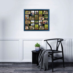 AK Frames 80X70Cm Navy Blue Classic Multi Photo Frame With Black Mount - Holds 20 Apertures (18X) 6X4, (2X) 4X4 Photos - thumbnail 3