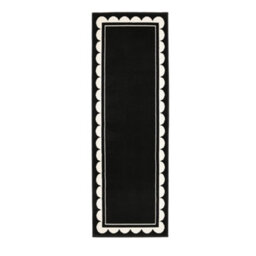 Melrose Colorama Scallop Black Medium Indoor Area Runner Rug 67/200Cm - thumbnail 4